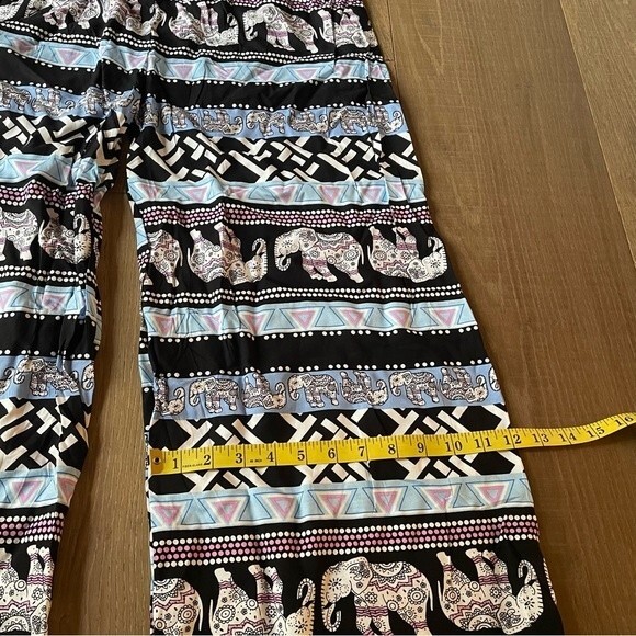 Famous BOHO Chang Elephant Thailand Patterns Lose Pants Casual Women's Pant Blue - Picture 8 of 8